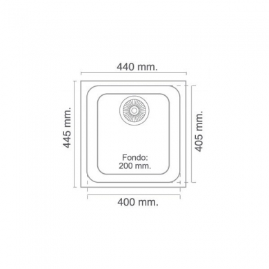 Esquema de medidas Fregadero 40