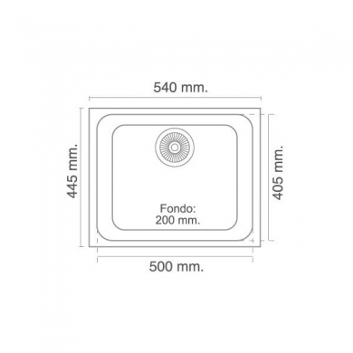 Esquema de medida Fregadero Gandia 50