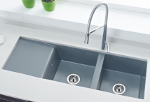 FREGADERO SINT&Eacute;TICO DOS CUBETAS Y ESCURRIDOR CORE 1220x505mm  SYAN - ALTA RESISTENCIA Y DISE&Ntilde;O MODERNO