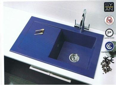 syan Fregadero Aton sobre encimera. Syan