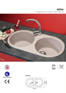 FREGADERO SINTÉTICO SOBRE ENCIMERA DAFNE  SYAN.