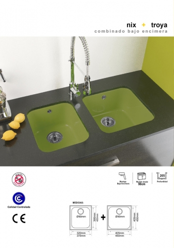 Fregadero Nix+Nix bajo encimera. 