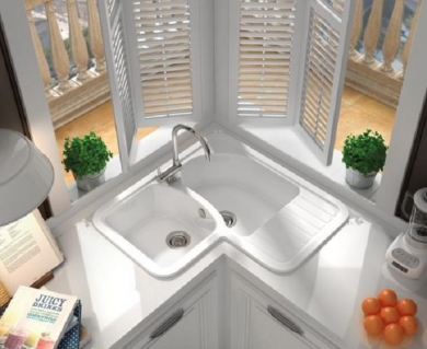 Poalgi.Fregadero ángular Jade. 