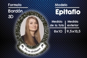 FOTO PORCELANA OVALADA EPITAFIO BORDÓN 3D