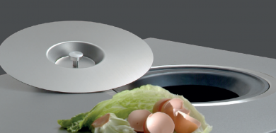 CUBO DE BASURA ENCASTRABLE EN ENCIMERA WASTE. CUCINE OGGI