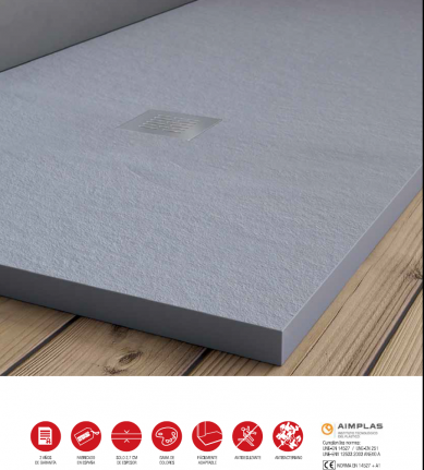 PLATO DE DUCHA CON TEXTURA PIEDRA. SILEXGEL