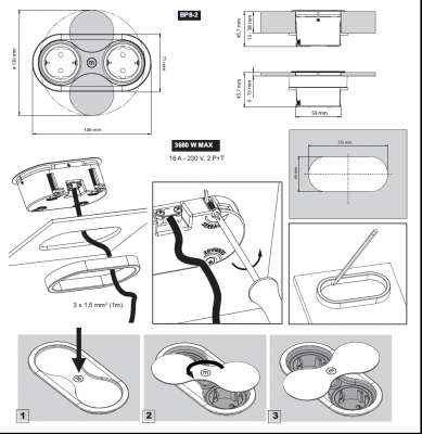 ENCHUFE EMPOTRADO BUTTERFLY ENERGY BOX. CUCINE OGGI