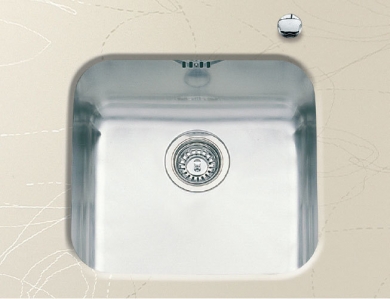 FREGADERO DE ACERO INOXIDABLE BAJO LUISINA CLÁSICA EVSP39MIL - 430 X 430 mm -1 CUBETA 