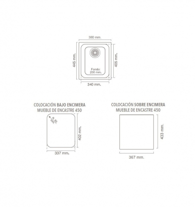 Medias y encastre de fregadero Gandia 35