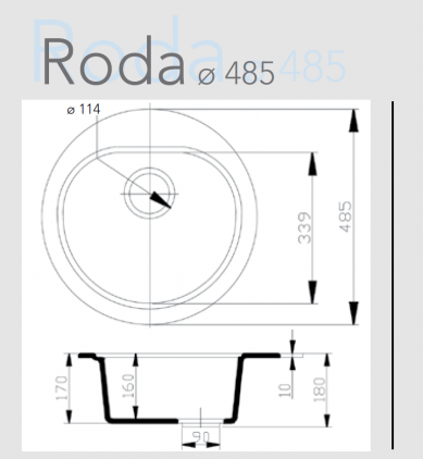  FREGADERO SINTÉTICO CIRCULAR 1 CUBETA RODA URDAPLAST