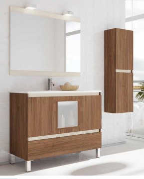 Mueble de baño Aras, 3 puertas 1 vitrina y un cajon. Campoaras