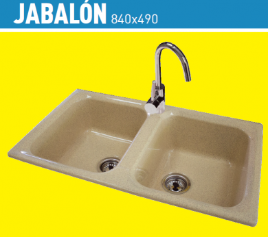 FREGADERO SINTÉTICO 2 CUBETAS JABALÓN  URDAPLAST.