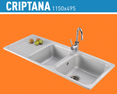 FREGADERO SINTETICO 2 CUBETAS Y ESCURIDOR CRIPTANA URDAPLAST