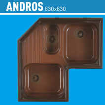  FREGADERO ANGULAR ANDROS 83X83 CM URDAPLAST &ndash; 2 CUBETAS Y LAVAVerduras
