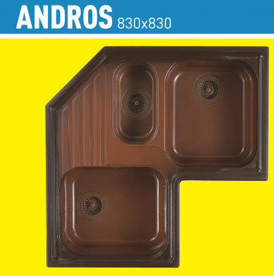 Fregadero angular con 2 cubetas