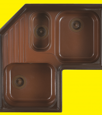 FREGADERO ANGULAR ANDROS 83X83CM  DE URDAPLAST 