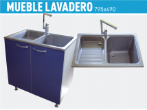  PILA LAVADERO SINTÉTICO RUIDERA + MUEBLE URDAPLAST