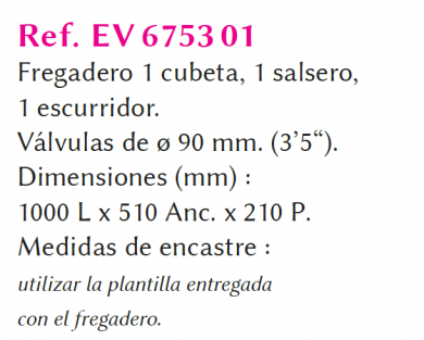 FREGADERO DE CERÁMICA LUISINA TARGA EV 675301 LUISINA