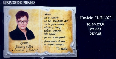 LIBRO PARA LAPIDA DE CERÁMICA MODELO BIBLIA DE PARED NOVEDAD