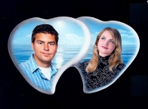 FOTO PORCELANA FORMA MODELO BI-CORAZÓN CON PIE TRASERO NOVEDAD