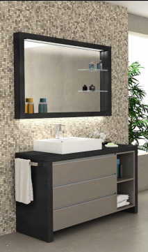 .MUEBLE DE BAÑO OLIMPO 100,120 . 3CAJONES, 1 ESTANTERIA