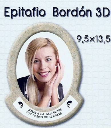 FOTO PORCELANA OVALADA EPITAFIO BORDÓN 3D