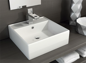 Lavabo de cerámica sobre encimera Libra. Tegler