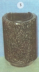BUCARO 3/4 REDONDO DE GRANITO PARA LAPIDA DE NICHO MODELO 5.