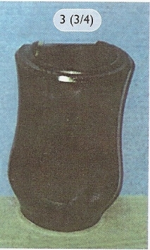 BUCARO 3/4 REDONDO DE GRANITO PARA LAPIDA DE NICHO MODELO 3.