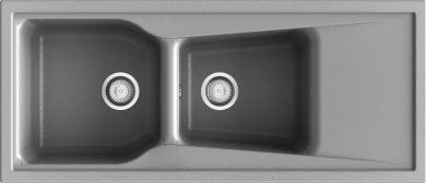 Fregadero Poalgi, sobre encimera city 2 cubeta y escurridor. 