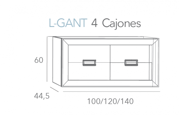 Mueble de baño L-Gant 100 cm suspendido