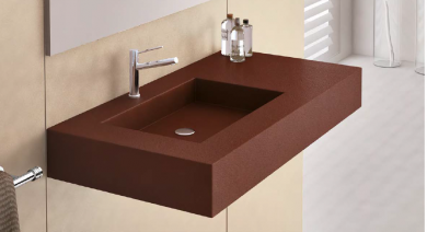 Lavabo  a medida seno cuadrado desplazado Textura granito, Nudespol