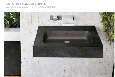 Lavabo seno oval textura Retro, color Grafito