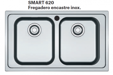 FREGADERO DE ACERO INOXIDABLE MODELO SMAR 620  FRANKE 1010501823