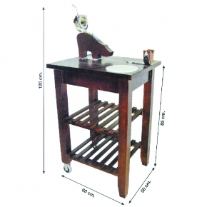 MESA JAMONERA  SOPORTE MADERA GIRATORIO RUBIO