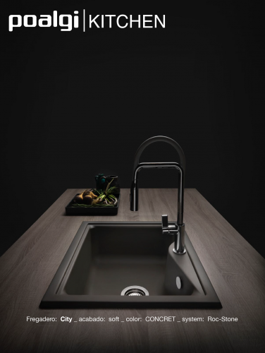 POALGI FREGADERO SINTÉTICO SERIE KUMA 302. 1 CUBETA