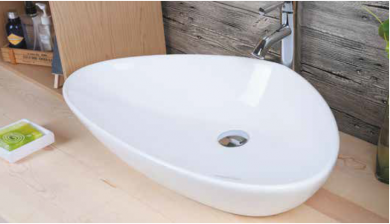 Lavabo sobre encimera triangular Bergamo. Sanycces