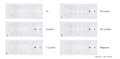 Modelos bañera Serena. con hidromasaje