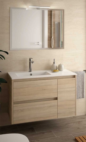 Oferta Mueble mas lavabo Noja de 85cm (dos cajones + Puerta). Salgar