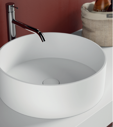 Lavabo Solid surface Bowl. sobre encimera.