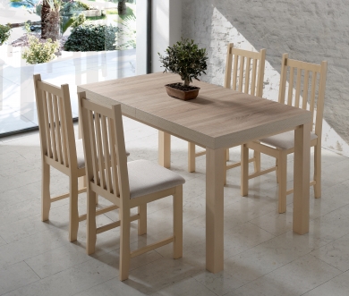 MESA EXTENSIBLE DE MADERA CON CHAPADO MELAMINA 77030