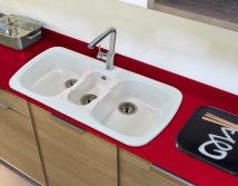 FREGADERO SINTÉTICO SOBRE ENCIMERA CIRENE  SYAN.