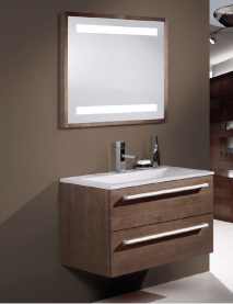 Mueble de baño de madera a medida suspendido 2 cajones Entremares. Navamuel