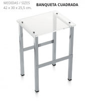 .EN OFERTA BANQUETA DE BAÑO CUADRADA  DE BELTRAN 02005  ENVÍO GRATIS A LA   PENISULA