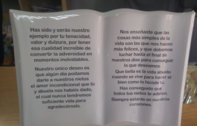 LIBRO PARA LAPIDA DE CERÁMICA MODELO MUSIGAL CON PIE TRASERO