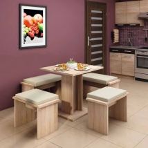 MESA CUADRADA MADERA CHAPADA MELAMINA 67370/71 NOVEDAD