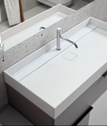 LAVABO DE SOLID SURFACE THINK, SOBRE MUEBLE