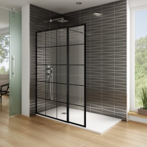 GME  MAMPARA DE DUCHA SCREEN BLACK CHESS -GME- (1 FIJO + 1 ABATIBLE) CON ANTICAL NOVEDAD.