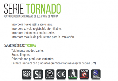  SYAN PLATO DE DUCHA SERIE  TORNADO 