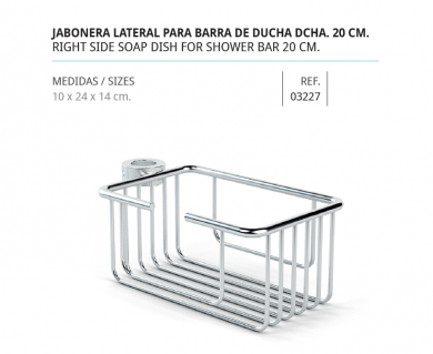 BELTRAN JABONERA LATERAL PARA BARRA DE DUCHA DERECHA 20 CM.
